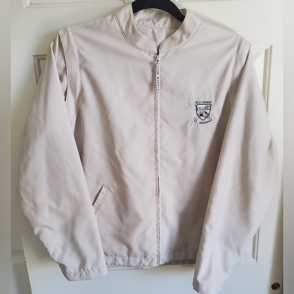 TOM MORRIS The Old Course St Andrews Embroidered Zip Jacket Mens Size Medium